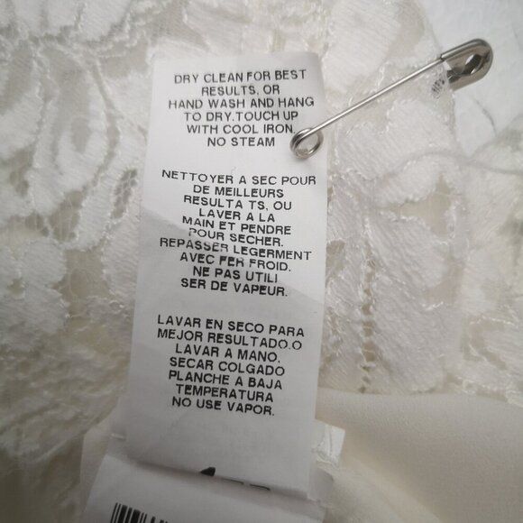 Karen Kane Cream Ladies Size Medium Made in USA Loose Fit Blouse with Lace - Picture 4 of 9